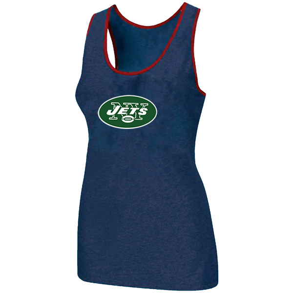 Nike New York Jets Ladies Big Logo Tri-Blend Racerback stretch Tank Top Blue