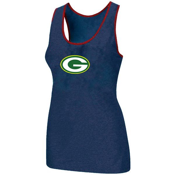 Nike Green Bay Packers Ladies Big Logo Tri-Blend Racerback stretch Tank Top Blue
