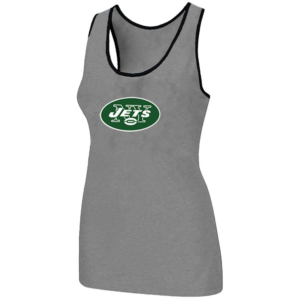 Nike New York Jets Ladies Big Logo Tri-Blend Racerback stretch Tank Top L.grey