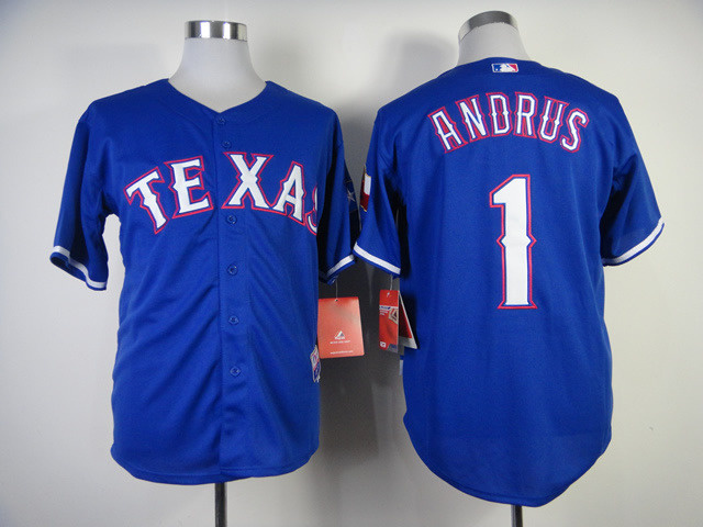 MLB Jerseys Texas Rangers #1 Andrus Blue  New Jesey