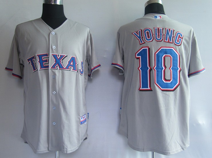 MLB Jerseys Texans #10 Young Grey Jersey
