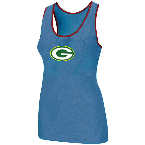 Nike Green Bay Packers Ladies Big Logo Tri-Blend Racerback stretch Tank Top L.Blue