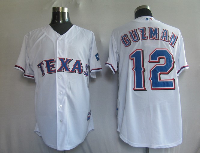 MLB Texas Rangers #12 GUZMAN White  Jersey