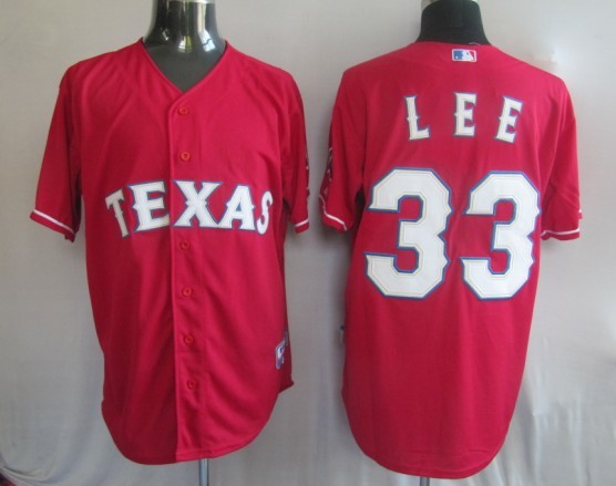MLB Jerseys Texans #33 Lee Red Jersey