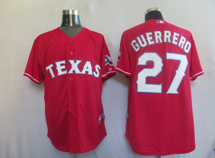 MLB Texas Rangers #27 Guerrero Red  Jersey