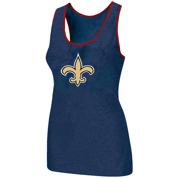 Nike New Orleans Saints Ladies Big Logo Tri-Blend Racerback stretch Tank Top Blue