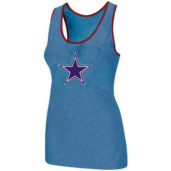 Nike Dallas cowboys Ladies Big Logo Tri-Blend Racerback stretch Tank Top L.Blue
