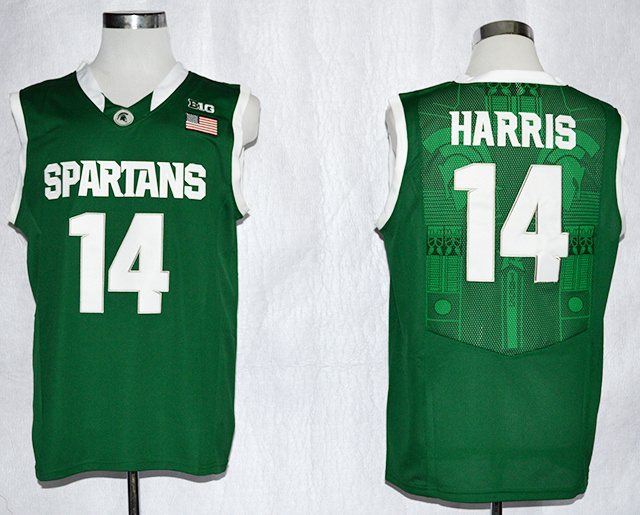 Michigan State Spartans Gary Harris #14 Basketball Jersey Green