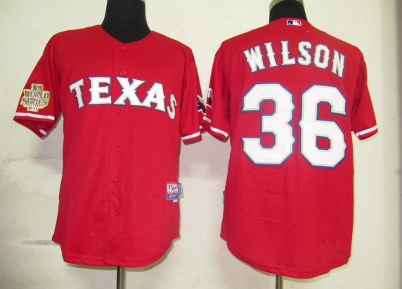 MLB Jerseys Texas Rangers #36 Wilson Red Jersey