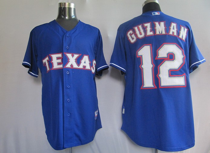 MLB Texas Rangers #12 GUZMAN Blue  Jersey