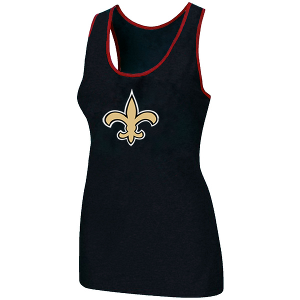 Nike New Orleans Saints Ladies Big Logo Tri-Blend Racerback stretch Tank Top Black