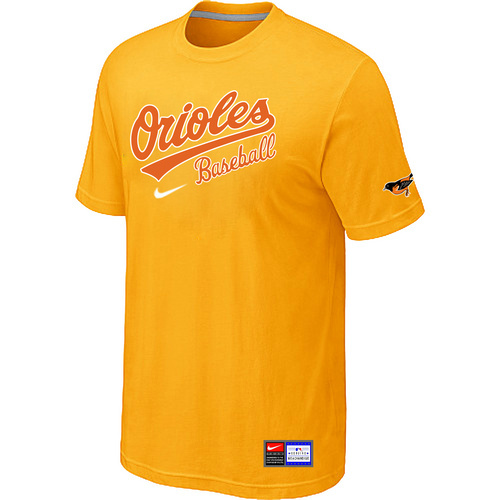Baltimore Orioles Nike Short Sleeve Practice T-Shirt Yellow