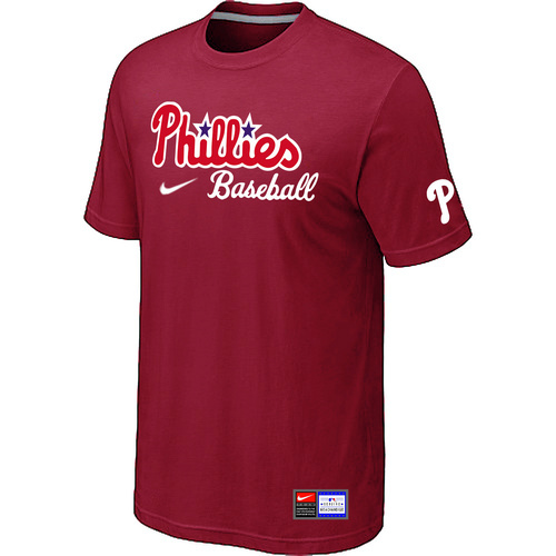 MLB Philadelphia Phillies Heathered Nike Blended T-Shirt Red
