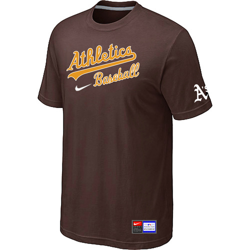 Oakland Athletics Nike Short Sleeve Practice T Shirt Brown
