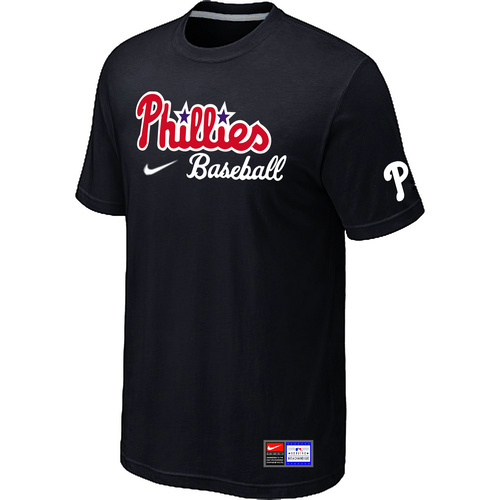 MLB Philadelphia Phillies Heathered Nike Blended T-Shirt Black