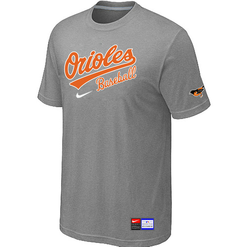 BaltimoreOriolesL-Baltimore Orioles Nike Short Sleeve Practice T-Shirt Grey