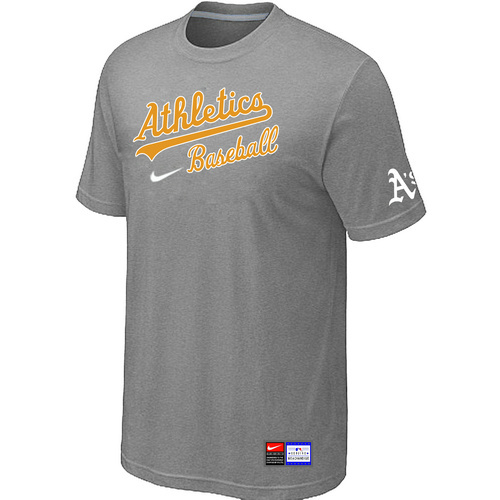 OaklandAthleticsL-Oakland Athletics Nike Short Sleeve Practice T Shirt Grey