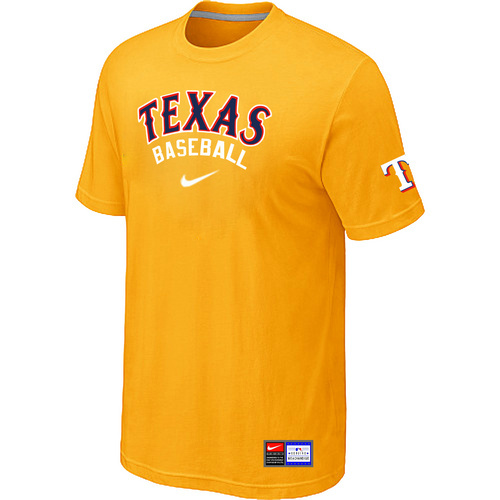 Texas Rangers Nike Short Sleeve Practice T-Shirt Yellow