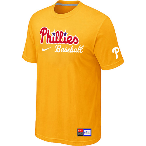 MLB Philadelphia Phillies Heathered Nike Blended T-Shirt Yellow42