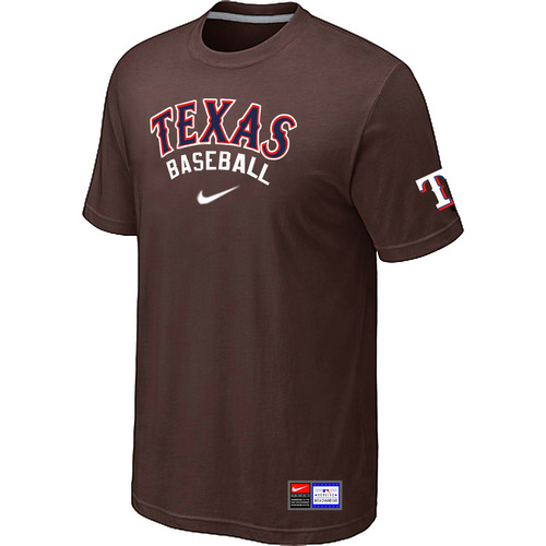 Texas Rangers Nike Short Sleeve Practice T-Shirt Brown