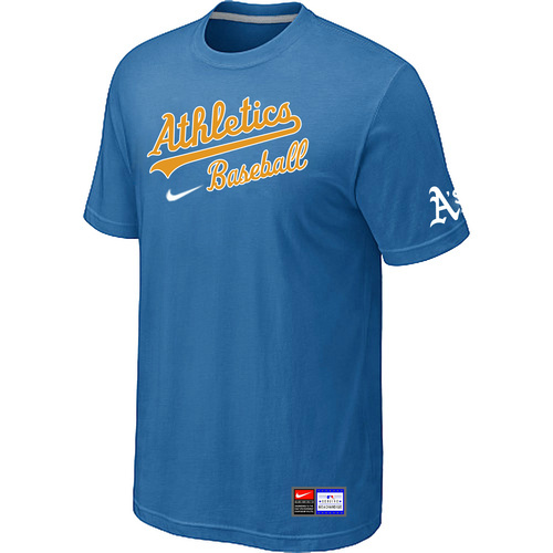 Oakland Athletics Nike Short Sleeve Practice T Shirt L.Blue