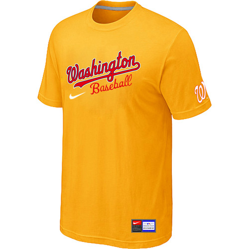 MLB Washington Nationals Nike Short Sleeve Practice T-Shirt Yellow