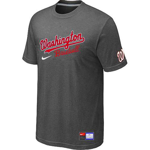 MLBWashingtonNationalsD-MLB Washington Nationals Nike Short Sleeve Practice T-Shirt D.Grey