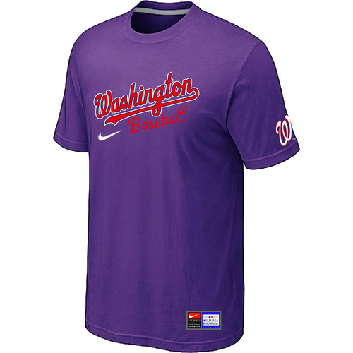 MLB Washington Nationals Nike Short Sleeve Practice T-Shirt Purple