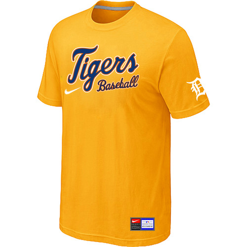 Detroit Tigers Nike Short Sleeve Practice T-Shirt Yellow