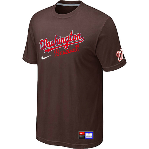 MLB Washington Nationals Nike Short Sleeve Practice T-Shirt Brown