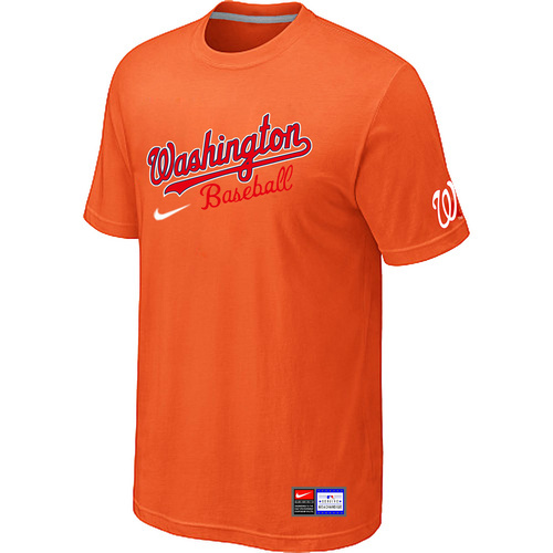 MLB Washington Nationals Nike Short Sleeve Practice T-Shirt Orange 