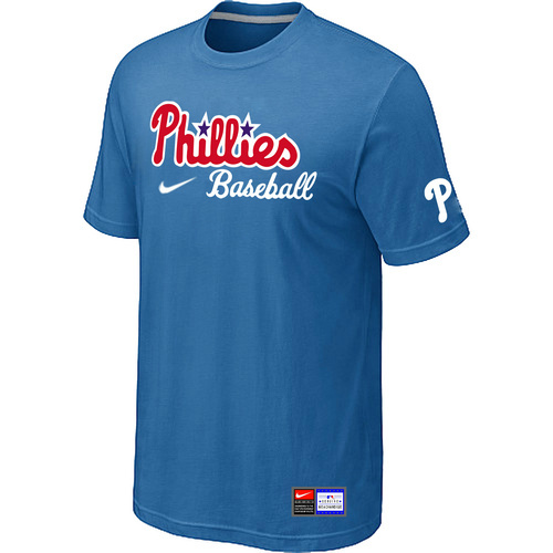 MLB Philadelphia Phillies Heathered Nike Blended T-Shirt lightBlue46