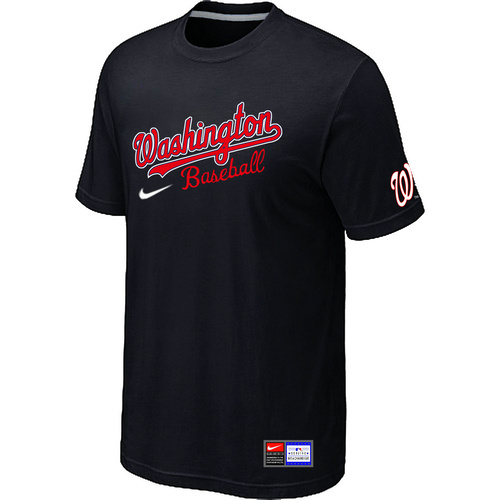 MLB Washington Nationals Nike Short Sleeve Practice T-Shirt Black