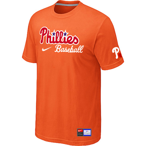 MLB Philadelphia Phillies Heathered Nike Blended T-Shirt Orange45