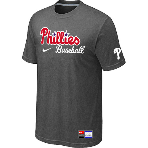 MLB Philadelphia Phillies Heathered Nike Blended T-Shirt  D-Grey49