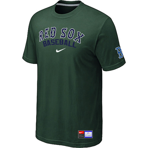 BostonRedSoxD-MLB Boston Red Sox Heathered Nike Blended T-Shirt Green