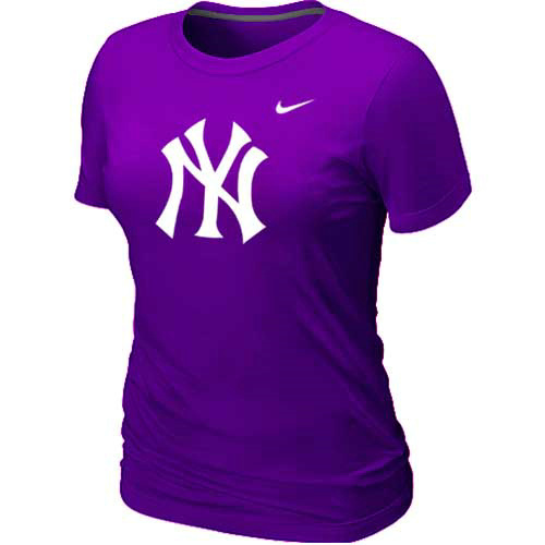 MLB New York Yankees Heathered Nike Womens Blended T Shirt Purple
