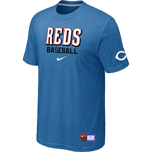 Cincinnati Reds Nike Short Sleeve Practice T-Shirt L.Blue