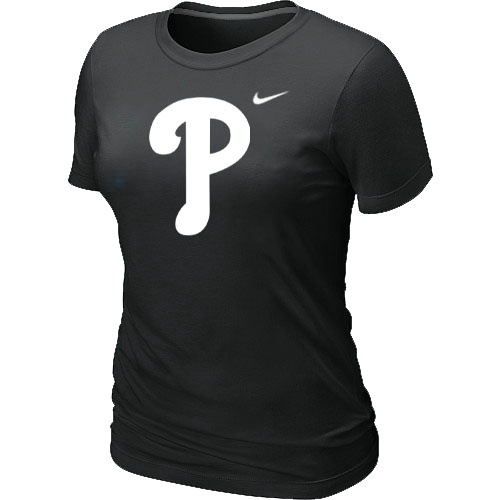 MLB Philadelphia Phillies Heathered Womens Nike Blended T Shirt Black 
