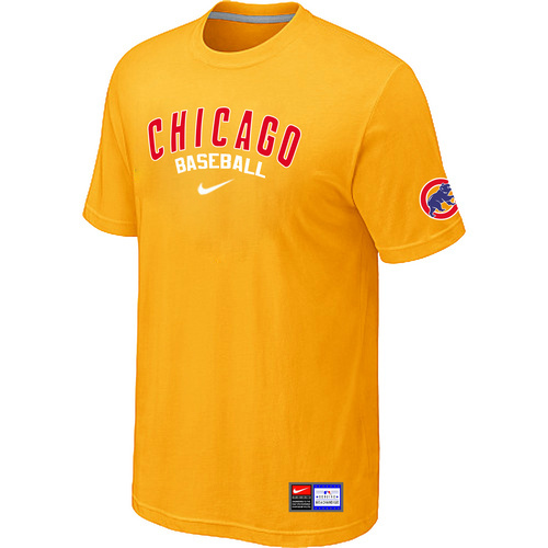 Chicago Cubs Nike Heathered Club Logo TShirt Yellow