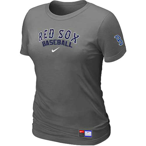 Boston Red Sox Nike Womens Short Sleeve Practice T-Shirt Grey