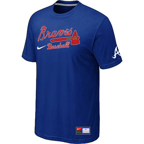 Atlanta Braves Nike Short Sleeve Practice T-Shirt Blue