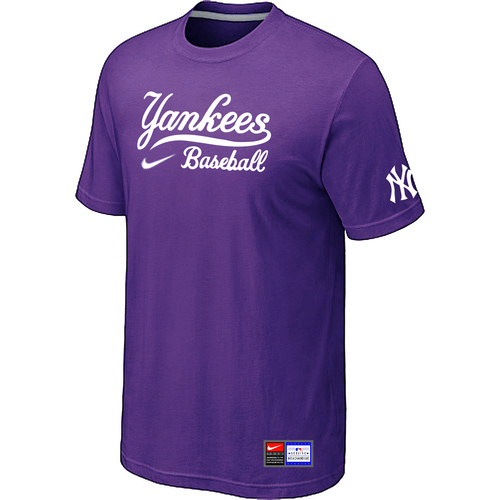 MLB New York Yankees Heathered Nike Blended T-Shirt Purple