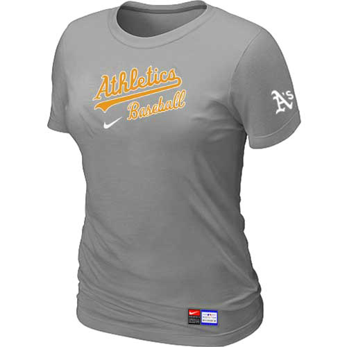 Oakland Athletics Nike Womens Short Sleeve Practice T-Shirt Grey