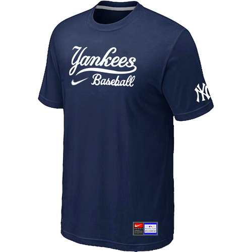 MLB New York Yankees Heathered Nike Blended T-Shirt Blue