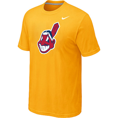 MLB Cleveland Indians Heathered Nike Blended T-Shirt Yellow 