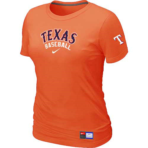Texas Rangers Nike Womens Short Sleeve Practice T Shirt Orange 
