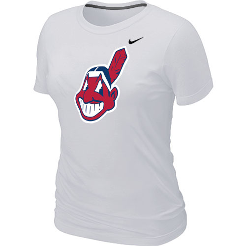 MLB Cleveland Indians Heathered Nike Blended Womens T Shirt White 