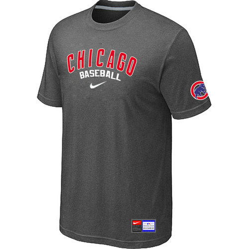 Chicago Cubs Nike Heathered Club Logo TShirt D.Grey