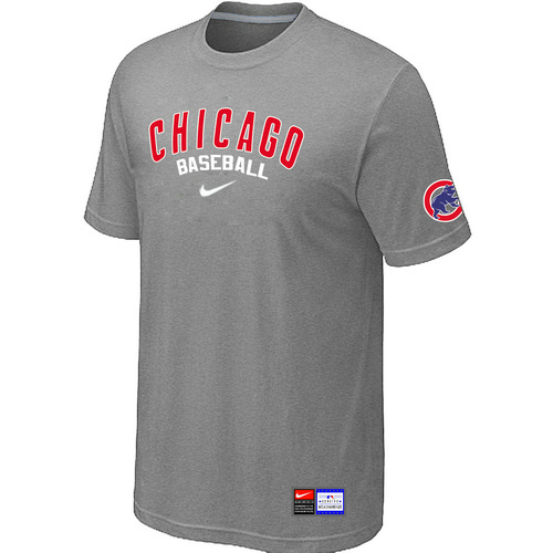 Chicago Cubs Nike Heathered Club Logo TShirt L.Grey